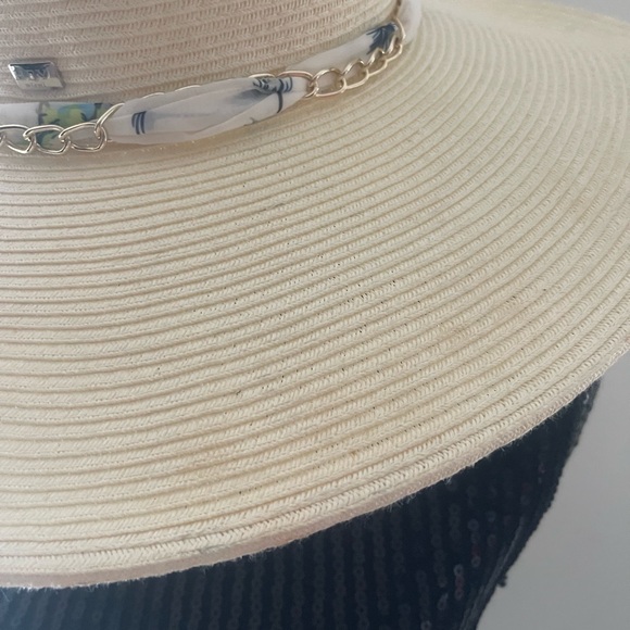 HBY Miami Paper Straw Floppy Scarf Hat O/S - Picture 9 of 16